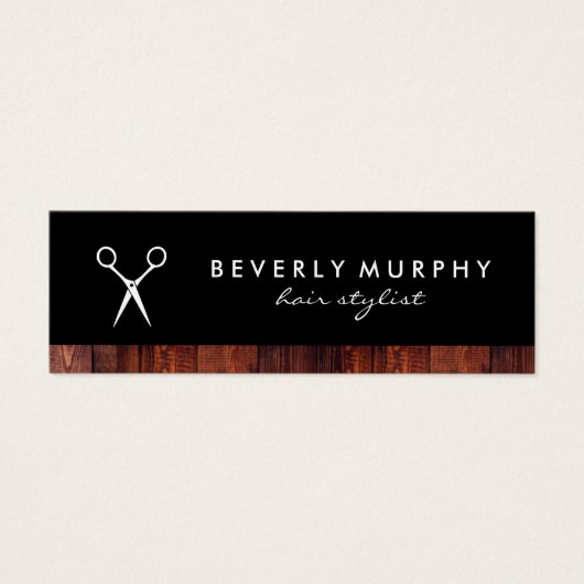 Rustic Wood Black with Shear Logo Appointment (Front)