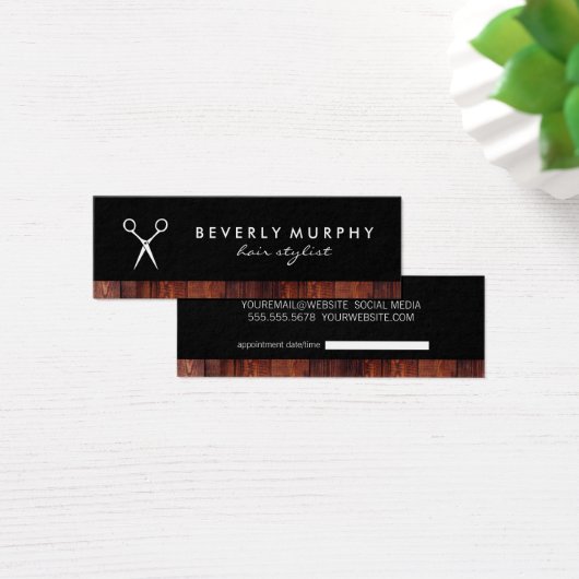 Rustic Wood Black with Shear Logo Appointment (Desk)