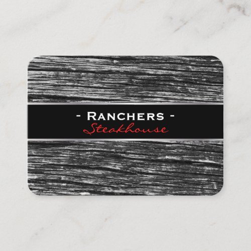 Rustic Wood  Black with Silver Lining Business Card