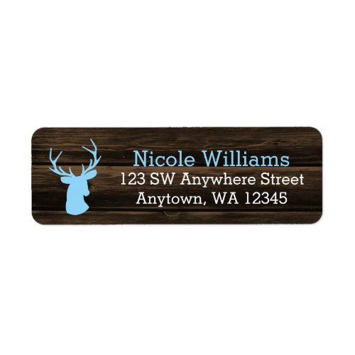 Rustic Wood Blue Buck Deer Label