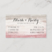 Rustic Wood Blush Pink Ombre Shabby Cottage Chic Business Card (Back)