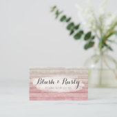 Rustic Wood Blush Pink Ombre Shabby Cottage Chic Business Card (Standing Front)
