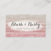 Rustic Wood Blush Pink Ombre Shabby Cottage Chic Business Card (Front)