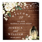 Rustic Wood & Blush Roses Floral Wedding Welcome