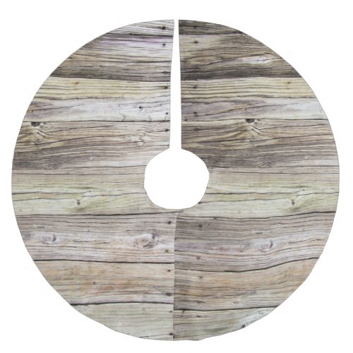 Rustic Wood Boards Treeskirt Brushed Polyester Tree Skirt