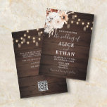 Rustic Wood Boho Floral Fall QR Code Wedding Invitation<br><div class="desc">Introducing our enchanting Rustic Wedding Invitation, the perfect choice for your fall wedding celebration. The design features a beautifully illustrated rustic wood backdrop, evoking the charm and warmth of an autumnal setting. At the top of the card, a stunning watercolor boho arrangement of flowers in soothing neutral colors is gracefully...</div>