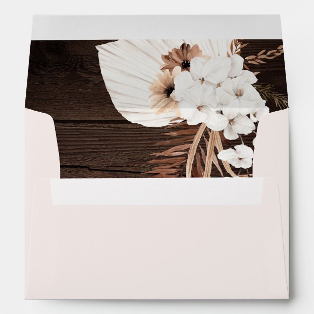 Rustic Wood Boho Wedding Envelope (Back (Bottom))
