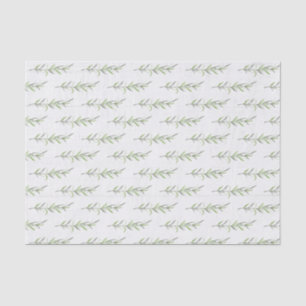 Rustic Wood & Botanical Green Leaves Wedding Tissue Paper