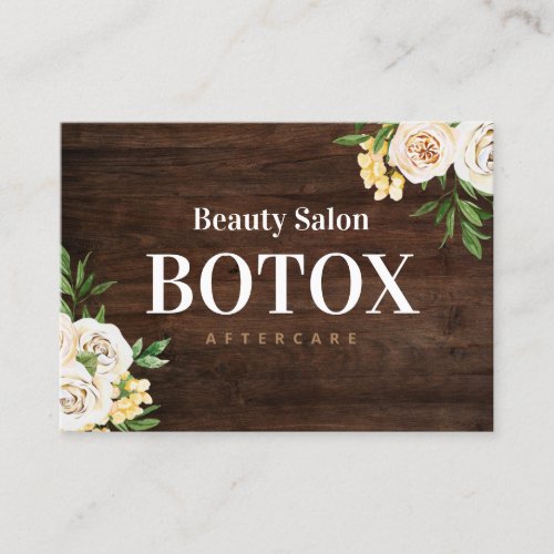 Rustic Wood Botox Aftercare Business Card