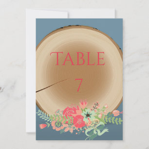 Rustic Wood Bouquet - Table Number