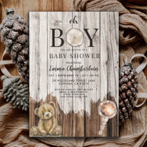 Rustic Wood Boy Baby Shower Invitation