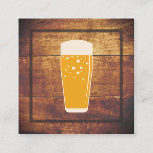 Rustic Wood Brewery Square Business Card