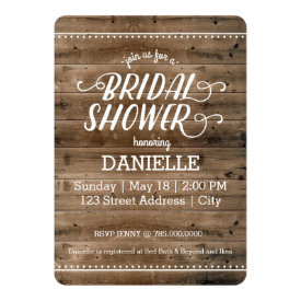 Rustic Wood Bridal Shower Card