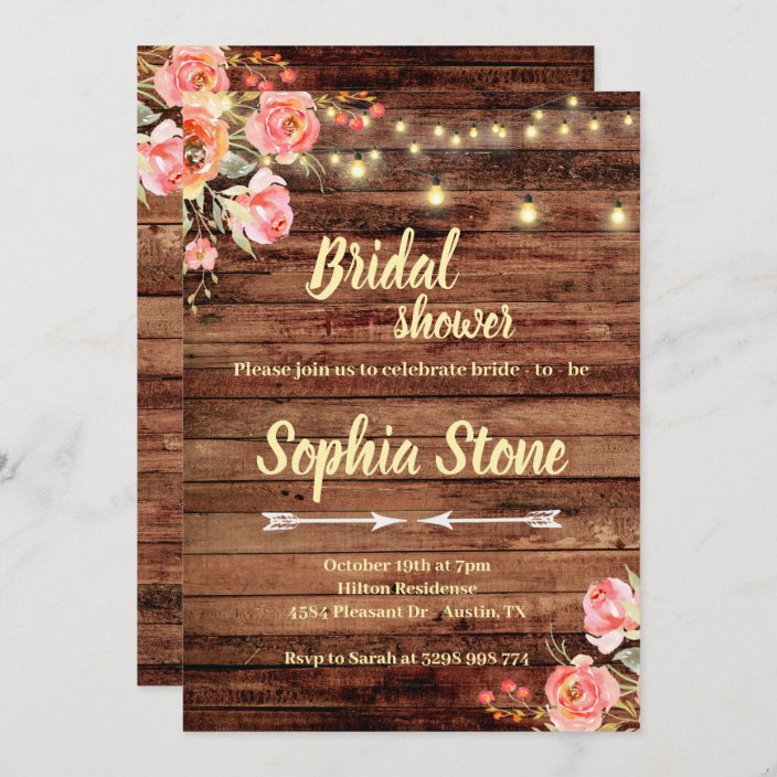 Rustic wood bridal shower invitation | Zazzle.com