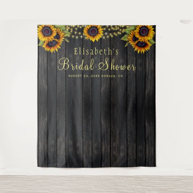 Rustic wood bridal shower photo booth backdrop (Front)