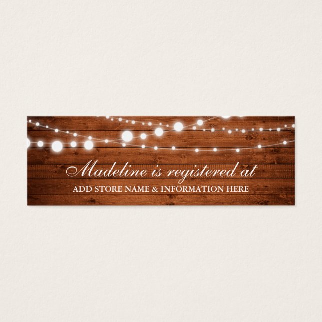 Rustic Wood Bridal Shower Registry Insert Card (Front)