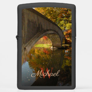 Rustic Wood Bridge Over River Photo Zippo Lighter