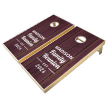 Rustic Wood Burgundy Family Reunion Outdoor Game