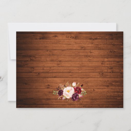 Rustic Wood Burgundy Floral Lights Save The Date Zazzle