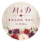 Rustic Wood Burgundy Floral Monogram Wedding Favor