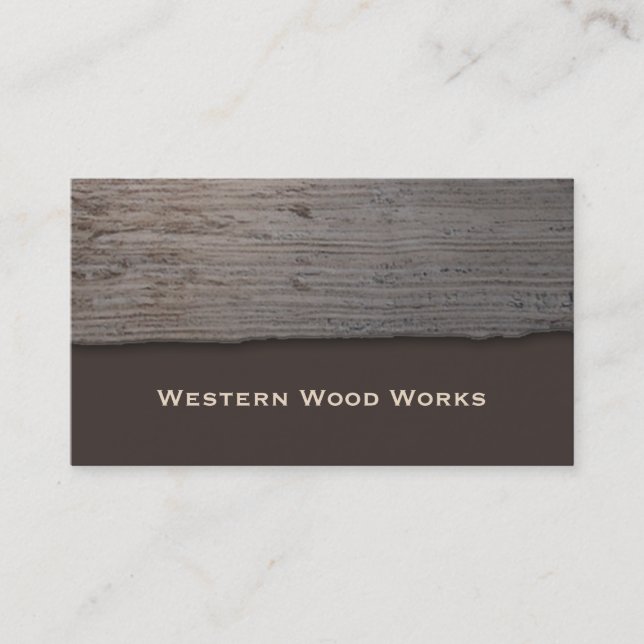 Rustic Wood Business Card (Front)