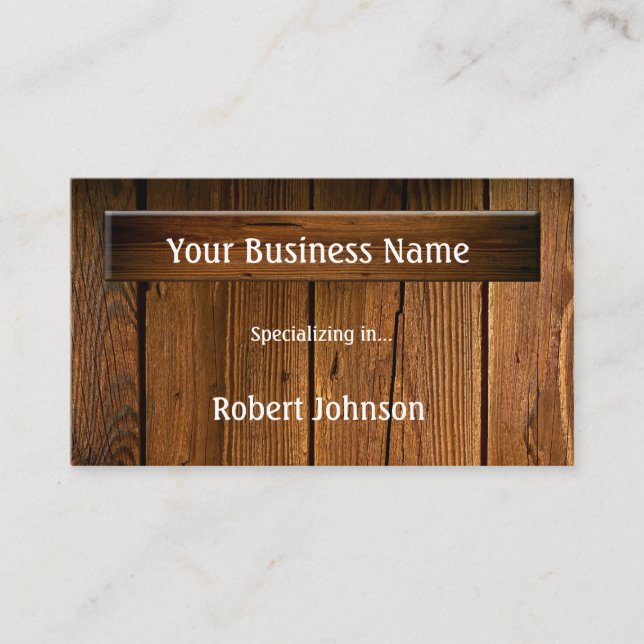 Rustic Wood Business Card (Front)