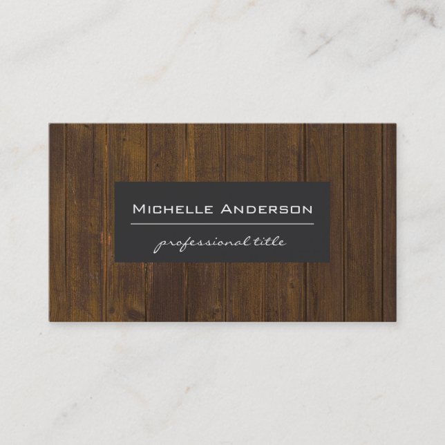 Rustic Wood Business Card (Front)