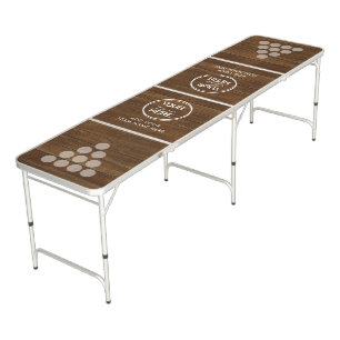 Rustic Wood Business Logo Beer Pong Table