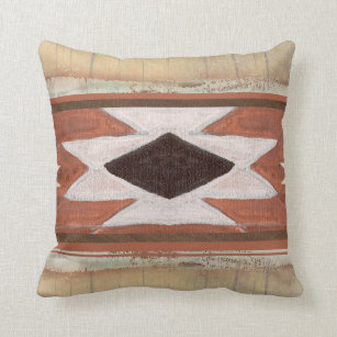 Rustic Wood Cabin Tribal Southwest Triangle Throw Pillow