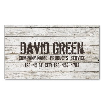 Rustic Wood Carpenter Handyman Construction Business Card Magnet by businesscardsdepot at Zazzle