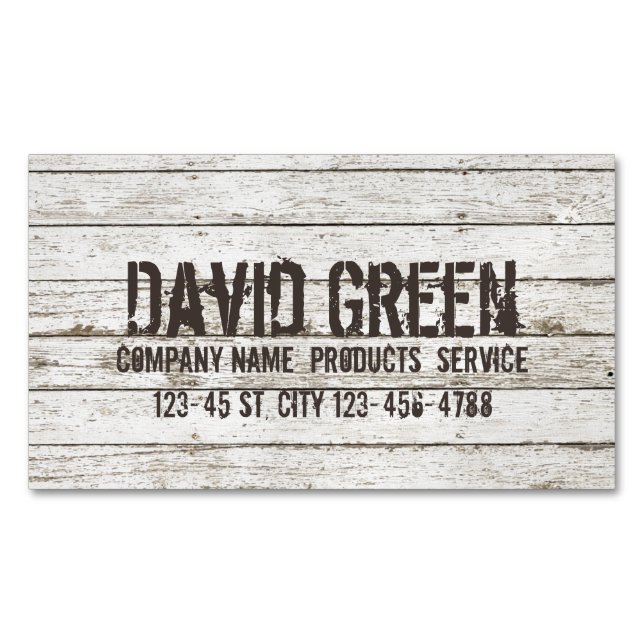 Rustic Wood Carpenter handyman construction Business Card Magnet (Front)