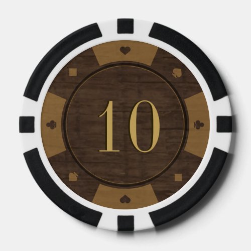 Rustic Wood Casino Style Poker Chips