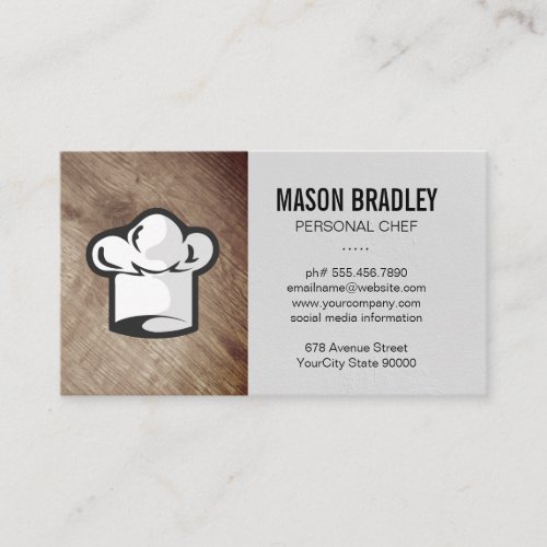 Rustic Wood  Catering  Personal Executive Chef Business Card