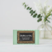 Rustic Wood Chalkboard Frame Shabby Chic Mint Business Card (Standing Front)