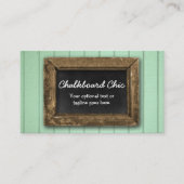 Rustic Wood Chalkboard Frame Shabby Chic Mint Business Card (Front)