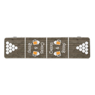 Rustic Wood Cheers & Beers Beer Glasses Regulation Pong Table