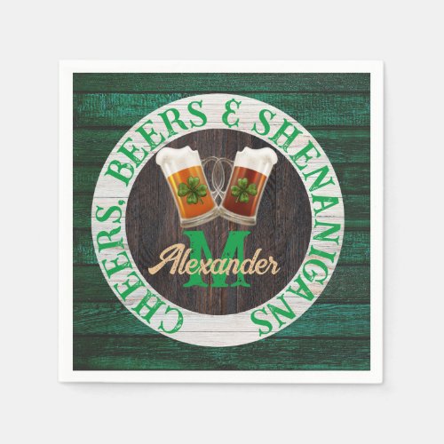  Rustic Wood Cheers Beers Shenanigans  Napkins