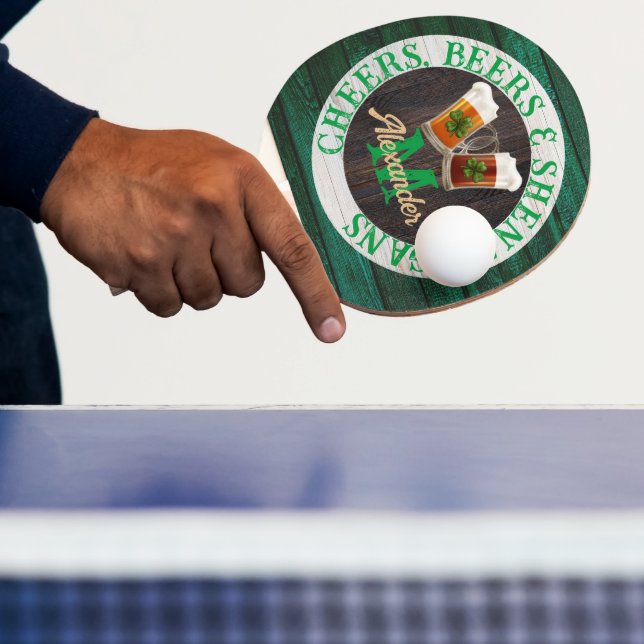  Rustic Wood Cheers Beers Shenanigans   Ping Pong Paddle (Insitu)