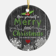 Rustic Wood | Christmas Mistletoe & Snowflakes