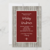Rustic Wood Christmas Party Hoedown Invitation (Front)