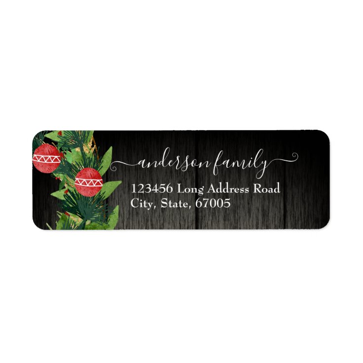 Rustic Wood Christmas Return Address Label Zazzle 7754