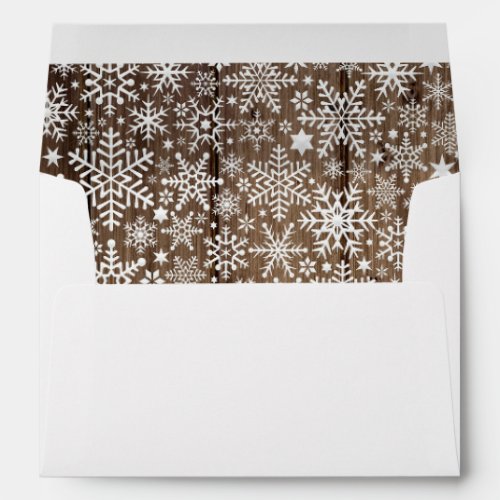 Rustic Wood Christmas Snowflake Holiday Envelope