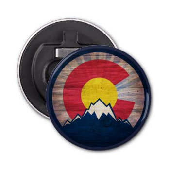 Rustic Wood Colorado Mountains Bottle Opener by ColoradoCreativity at Zazzle