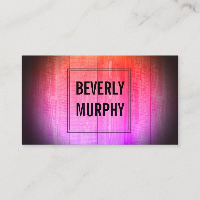 Rustic Wood Colorful Embellishment Vignette Business Card (Front)