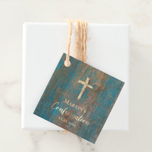 rustic wood Confirmation Favor Tags