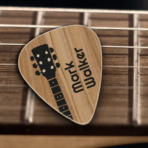 Rustic Wood Cool Guitar Pick for Guitarists