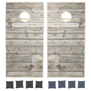 Rustic Wood Cornhole Sets Planks