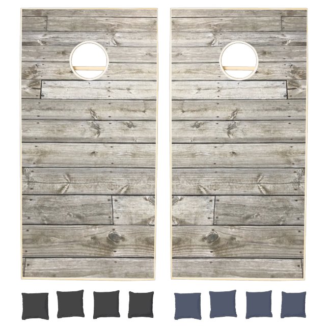 Rustic Wood Cornhole Sets Planks (Set)