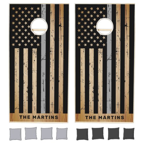 Rustic Wood Correctional Officer Thin Gray Line
