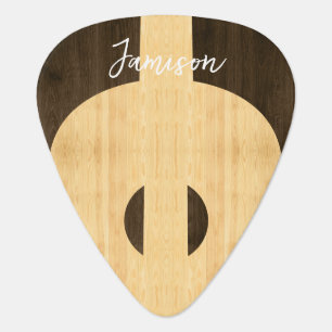 Rustic wood Country Acoustic Guitar Script name Gu Pick